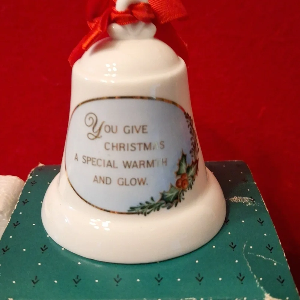 Hallmark Christmas ornament fine porcelain Bell Mother and Dad 1988